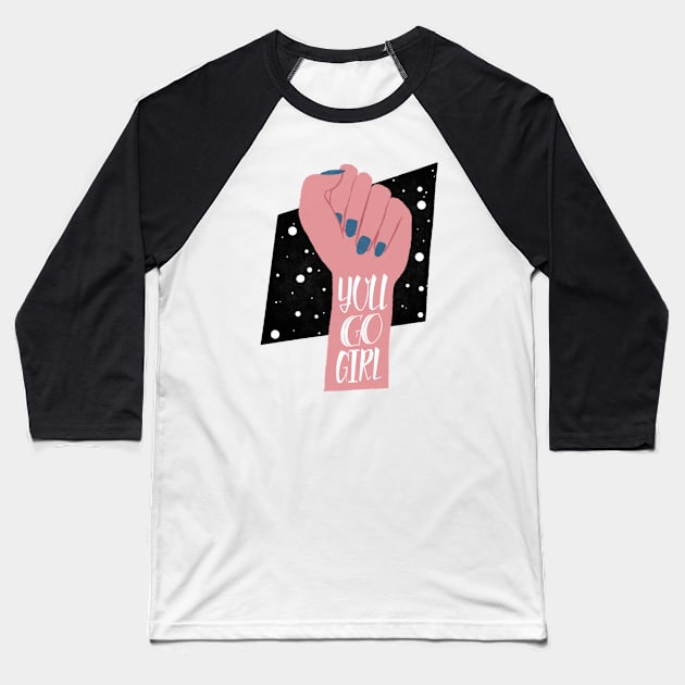 Girl Power Fist Baseball T-Shirt by KlioStudio